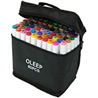 OLEEP 60 Colores Rotulador permanente de graffiti con doble punta- para dibujar bocetos de arte- pintar- colorear y…